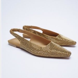 NWT Zara Gold Shoes 2022